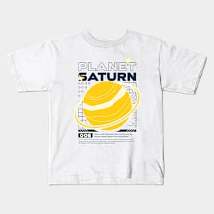 Planet Saturn Space Galaxy Universe Stars Astronomy Kids T-Shirt